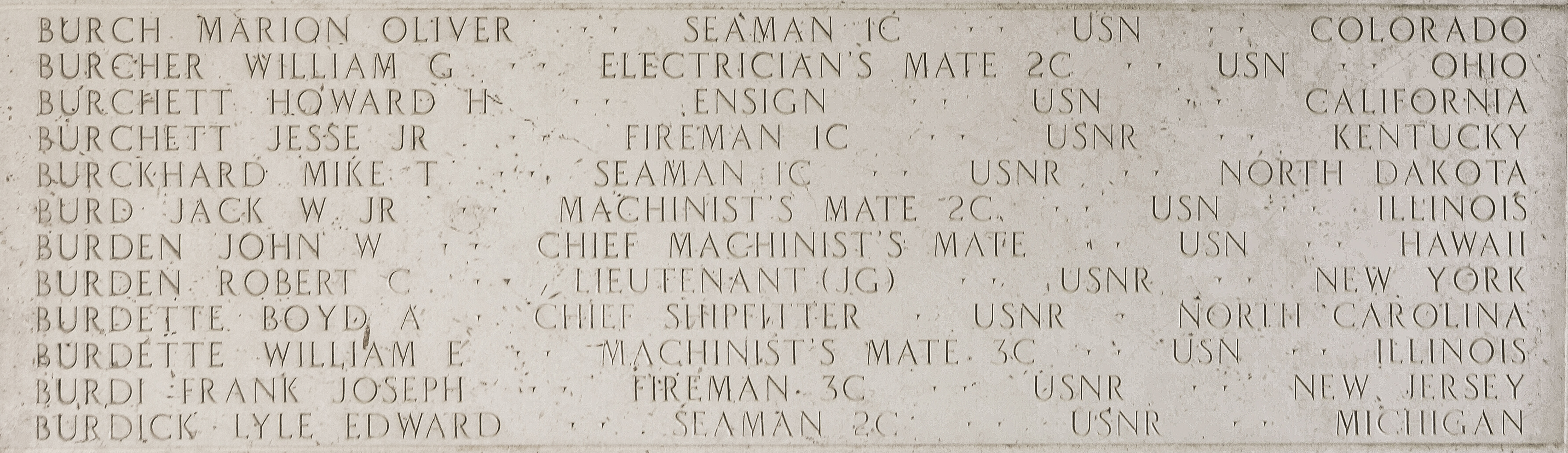 William G. Burcher, Electrician's Mate Second Class